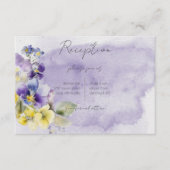 Carte D'accompagnement Réception Florale Moderne Violette & Jaune (Devant)