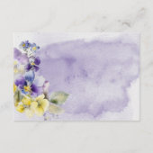 Carte D'accompagnement Réception Florale Moderne Violette & Jaune (Dos)