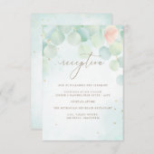 Carte D'accompagnement Réception florale Monogram Eucalyptus Feuille Peon (Devant / Derrière)