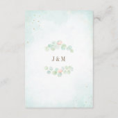 Carte D'accompagnement Réception florale Monogram Eucalyptus Feuille Peon (Dos)