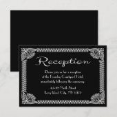 Carte D'accompagnement Réception florale rétro européenne noir et blanc (Devant / Derrière)