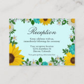 Carte D'accompagnement Réception Florale Rustique Tournesol Daisy (Devant)