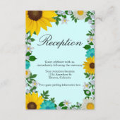 Carte D'accompagnement Réception Florale Rustique Tournesol Daisy (Devant)