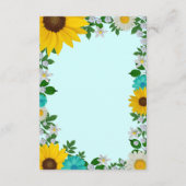 Carte D'accompagnement Réception Florale Rustique Tournesol Daisy (Dos)