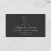 Carte D'accompagnement Réception Mandala en papier noir moderne (Devant)