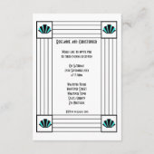 Carte D'accompagnement Réception mariage Art déco bleu (Dos)