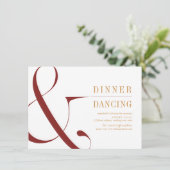 Carte D'accompagnement Réception mariage de automne de typographie modern (Debout devant)