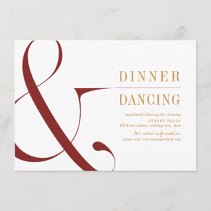 Carte D'accompagnement Réception mariage de automne de typographie modern