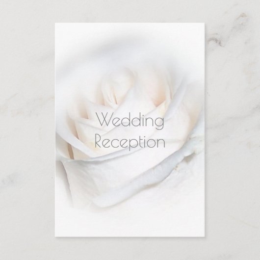Carte D'accompagnement Réception mariage design rose blanche (Devant)