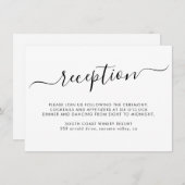 Carte D'accompagnement Réception minimaliste Élégante De Mariage Script (Devant / Derrière)