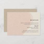 CARTE D'ACCOMPAGNEMENT RÉCEPTION MODERNE ABSTRAITE, SOFT BLUSH ROSE KRAFT (Devant / Derrière)