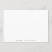 Carte D'accompagnement Réception moderne en écriture dorée sur fond blanc (Dos)