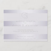 Carte D'accompagnement Réception | Monogramme en argent violet en bande d (Devant)
