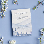 Carte D'accompagnement Réception Mountain Rustic Blue Watercolor<br><div class="desc">Découvrez la beauté sereine de votre histoire d'amour avec notre carte de réception Blue Mountain Watercolor Wedding. Inspirée par l'allure majestueuse des montagnes, cette carte est peinte à la main avec des aquarelles délicates pour présenter une scène de montagne enchanteresse. Le mélange de bleu tranquille et de teintes douces évoque...</div>
