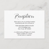 Carte D'accompagnement Réception officielle de mariage noir et blanc (Devant)