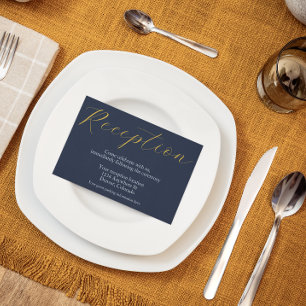 Carte D'accompagnement Réception Opulente De Mariage Bleu