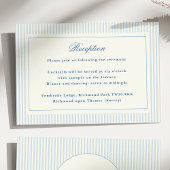Carte D'accompagnement Réception rayures bleu clair classique