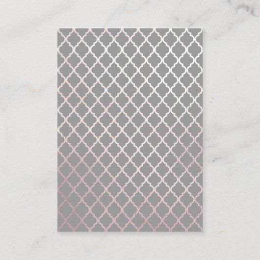 Carte D'accompagnement Réception rose gold Calligraphie élégante (Dos)