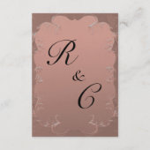 Carte D'accompagnement Réception rose Gold Elegant Mariage damassé (Dos)