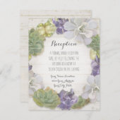 Carte D'accompagnement Réception Rose Peony Wreath Moderne Feuille simple (Devant / Derrière)