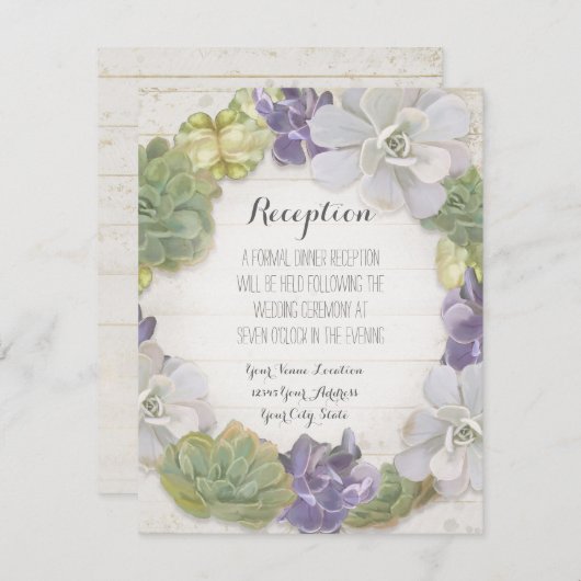 Carte D'accompagnement Réception Rose Peony Wreath Moderne Feuille simple (Devant / Derrière)