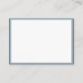 Carte D'accompagnement Réception RSVP de mariage encadré bleu marine / bl (Dos)