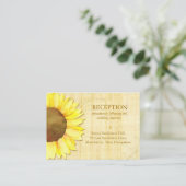 Carte D'accompagnement Réception Rustique de mariage de tournesol (Debout devant)