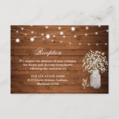 Carte D'accompagnement Réception Rustique des lumières du souffle du bébé (Devant)