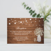 Carte D'accompagnement Réception Rustique des lumières du souffle du bébé (Debout devant)