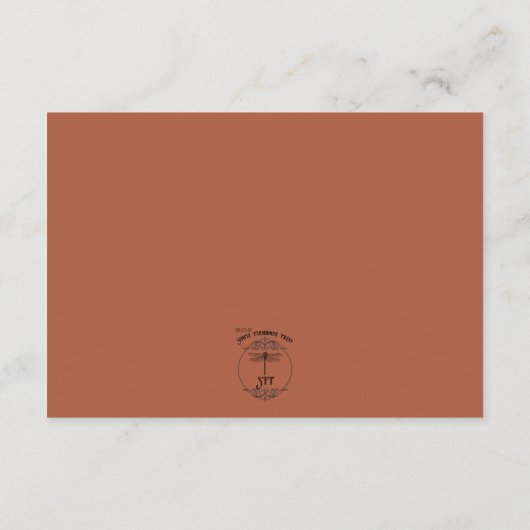 Carte D'accompagnement Réception Rustique Fleurs Rouges En Terracotta (Dos)