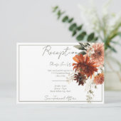 Carte D'accompagnement Réception Rustique Fleurs Rouges En Terracotta (Debout devant)