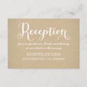 Carte D'accompagnement Réception Rustique Mariage à script blanc (Devant)