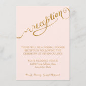 Carte D'accompagnement Réception Script Forever in Love Gold Parties scin (Devant)