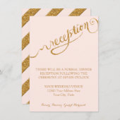 Carte D'accompagnement Réception Script Forever in Love Gold Parties scin (Devant / Derrière)