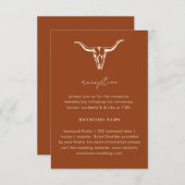 Carte D'accompagnement Réception Simple de Crâne de Vache Bohème Occident (Devant / Derrière)