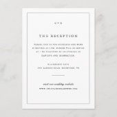 Carte D'accompagnement Réception simple en noir et blanc Mariage Monogram (Devant)