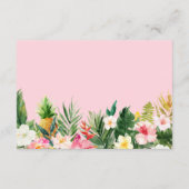 Carte D'accompagnement Réception Tropical Floral Gold Wedding Détails (Dos)