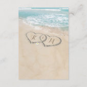 Carte D'accompagnement Réception Tropical Vintage Beach Heart Wedt (Dos)