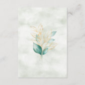 Carte D'accompagnement réception verdoyante en or vert poussiéreux eucaly (Dos)