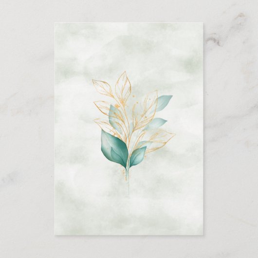 Carte D'accompagnement réception verdoyante en or vert poussiéreux eucaly (Dos)