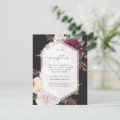 Carte D'accompagnement Réception vintage Florale De Mariage (Debout devant)