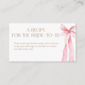 Carte D'accompagnement Recette Bow rose pour que la mariée soit (Devant)