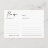 Carte D'accompagnement Recette chic pour que la mariée soit une aquarelle (Dos)