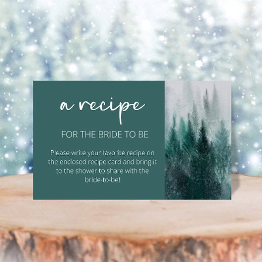 Carte D'accompagnement Recette d'aquarelle de la forêt de pins pour la ma