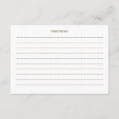 Carte D'accompagnement Recette de Baby Shower Bleu Bow (Dos)