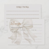 Carte D'accompagnement Recette de Baby Shower Bow Neutral (Devant / Derrière)