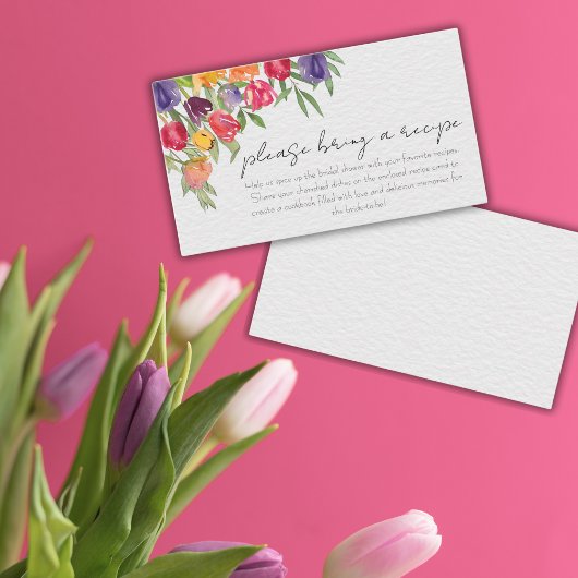 Carte D'accompagnement Recette de Baby Shower de Mariage aux Tulipes Bril