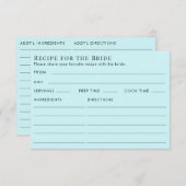 Carte D'accompagnement Recette de Baby Shower Double Face Bleu Canard et  (Devant / Derrière)