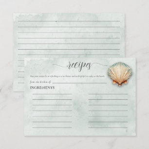 Carte D'accompagnement Recette de Baby Shower Mariage Moderne Aqua Coquil