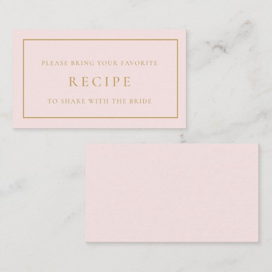 Carte D'accompagnement Recette de Baby Shower Petals and Prosecco (Devant / Derrière)